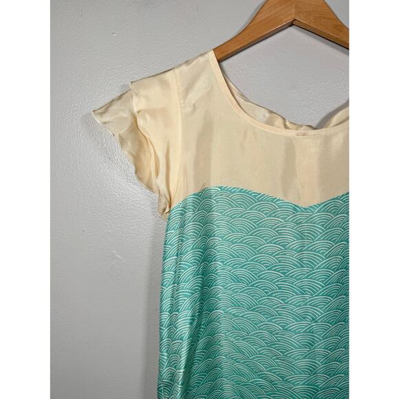 NWOT Metiseko Silk Flutter Sleeve Blouse size M $150 - Picture 3 of 9